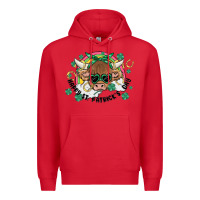 Red st. patrick's day highland cow Premium Hoodie - MaliasSmallBusiness