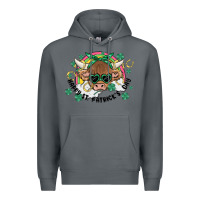 Rock st. patrick's day highland cow Premium Hoodie - MaliasSmallBusiness
