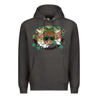 Smoke st. patrick's day highland cow Premium Hoodie - MaliasSmallBusiness
