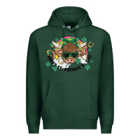 Sports Green st. patrick's day highland cow Premium Hoodie - MaliasSmallBusiness