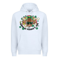 White st. patrick's day highland cow Premium Hoodie - MaliasSmallBusiness