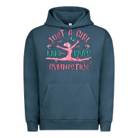Pigment Midnight Navy just a girl who loves gymnastics Urban Hoodie - MaliasSmallBusiness