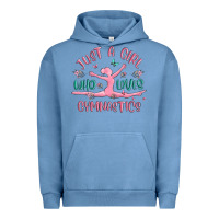 Pigment Pebble Blue just a girl who loves gymnastics Urban Hoodie - MaliasSmallBusiness