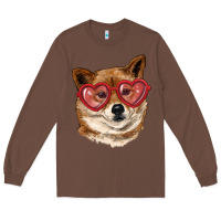 Chestnut shiba inu with love glasses Long Sleeve Tee - RanaPortraitStore