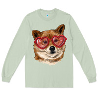 Matcha shiba inu with love glasses Long Sleeve Tee - RanaPortraitStore