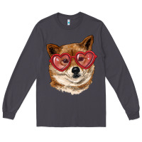 Smoke shiba inu with love glasses Long Sleeve Tee - RanaPortraitStore
