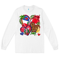 White dominican republic  hearts Long Sleeve Tee - texasbilliewilder