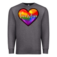 Charcoal Heather love is love heart Premium Sweatshirt - JahusDesignShop