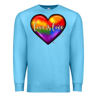 Ocean Blue love is love heart Premium Sweatshirt - JahusDesignShop