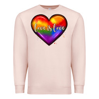 Pale Pink love is love heart Premium Sweatshirt - JahusDesignShop