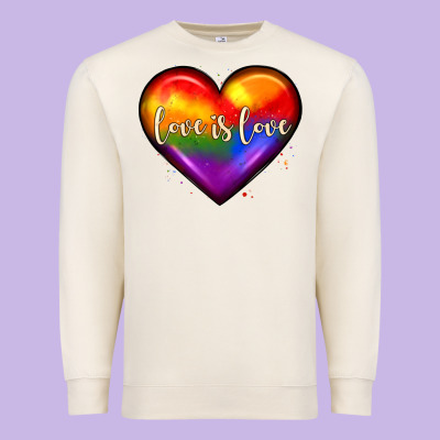 Love Is Love Heart Premium Sweatshirt Designed By Jahusdesignshop
