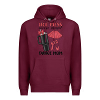 Burgundy hot mess always stressed dance mom Premium Hoodie - MaliasSmallBusiness