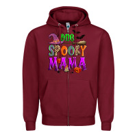 Burgundy one spooky mama Zipper Hoodie - Zillion Design Studio