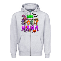 Heather Grey one spooky mama Zipper Hoodie - Zillion Design Studio