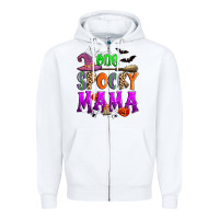 White one spooky mama Zipper Hoodie - Zillion Design Studio