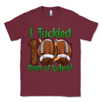 Burgundy i tackled 100 days of school football Classic Tee - texasbilliewilder