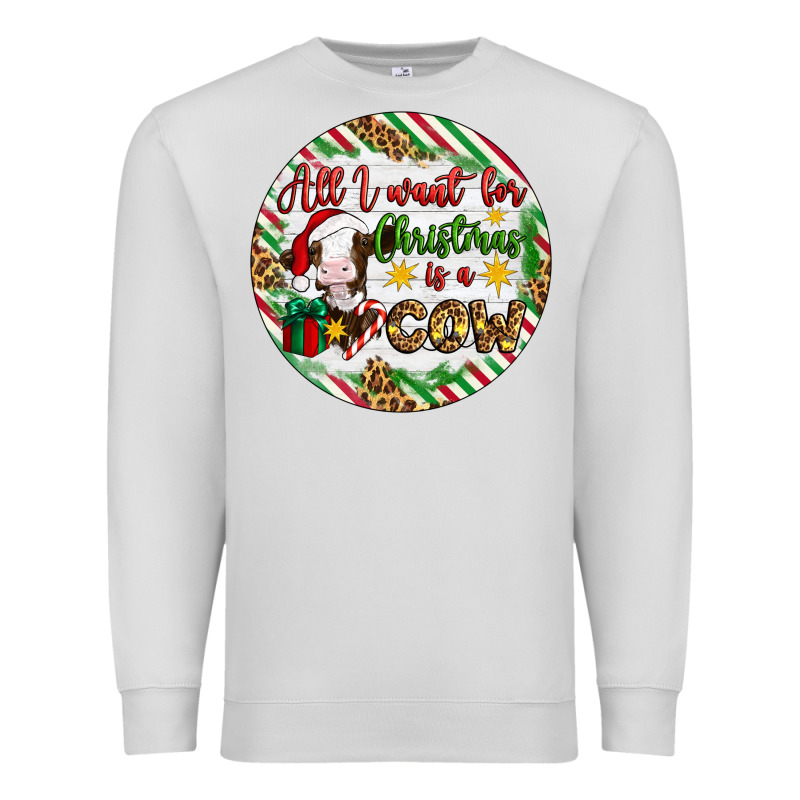 Christmas All I Want For Christmas Is A Cow Premium Sweatshirt by Artiststas | Teevron