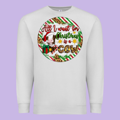 Christmas All I Want For Christmas Is A Cow Premium Sweatshirt Designed By Artiststas