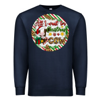 Navy Christmas all i want for christmas is a cow Premium Sweatshirt - Artiststas