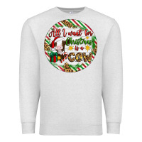 Oatmeal Heather Christmas all i want for christmas is a cow Premium Sweatshirt - Artiststas
