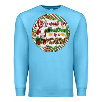 Ocean Blue Christmas all i want for christmas is a cow Premium Sweatshirt - Artiststas