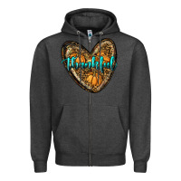 Charcoal Heather thankful pumpkin heart Zipper Hoodie - RanaPortraitStore