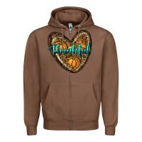 Chestnut thankful pumpkin heart Zipper Hoodie - RanaPortraitStore