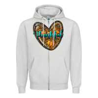 Dove Grey thankful pumpkin heart Zipper Hoodie - RanaPortraitStore