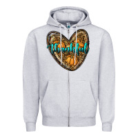 Heather Grey thankful pumpkin heart Zipper Hoodie - RanaPortraitStore