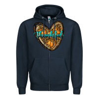 Navy thankful pumpkin heart Zipper Hoodie - RanaPortraitStore