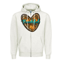 Oatmeal Heather thankful pumpkin heart Zipper Hoodie - RanaPortraitStore