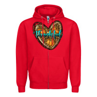 Red thankful pumpkin heart Zipper Hoodie - RanaPortraitStore