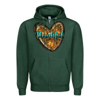 Sports Green thankful pumpkin heart Zipper Hoodie - RanaPortraitStore