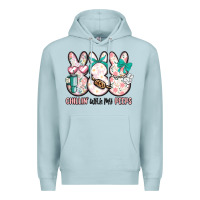Blue Mist easter chilling with my peeps bunny Premium Hoodie - MaliasSmallBusiness