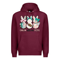 Burgundy easter chilling with my peeps bunny Premium Hoodie - MaliasSmallBusiness