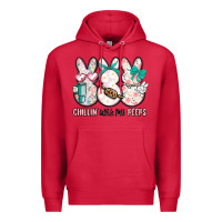 Cardinal easter chilling with my peeps bunny Premium Hoodie - MaliasSmallBusiness