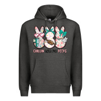Charcoal Heather easter chilling with my peeps bunny Premium Hoodie - MaliasSmallBusiness