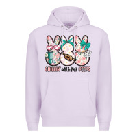 Lilac easter chilling with my peeps bunny Premium Hoodie - MaliasSmallBusiness