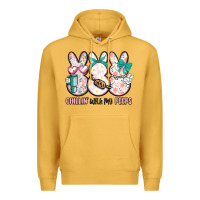 Mustard easter chilling with my peeps bunny Premium Hoodie - MaliasSmallBusiness