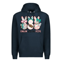 Navy easter chilling with my peeps bunny Premium Hoodie - MaliasSmallBusiness