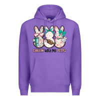Purple easter chilling with my peeps bunny Premium Hoodie - MaliasSmallBusiness