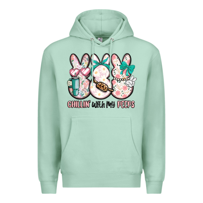 Easter Chilling With My Peeps Bunny Premium Hoodie by MaliasSmallBusiness | Teevron