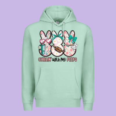 Easter Chilling With My Peeps Bunny Premium Hoodie Designed By Maliassmallbusiness