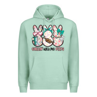 Seafoam easter chilling with my peeps bunny Premium Hoodie - MaliasSmallBusiness