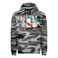Slate Camo easter chilling with my peeps bunny Premium Hoodie - MaliasSmallBusiness