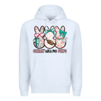 White easter chilling with my peeps bunny Premium Hoodie - MaliasSmallBusiness