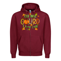 Burgundy oh my gourd i love fall Zipper Hoodie - Zillion Design Studio