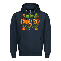 Navy oh my gourd i love fall Zipper Hoodie - Zillion Design Studio
