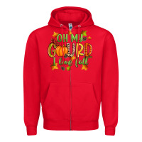 Red oh my gourd i love fall Zipper Hoodie - Zillion Design Studio