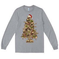 Heather Grey Skeleton Christmas Tree Long Sleeve Tee - RanaPortraitStore
